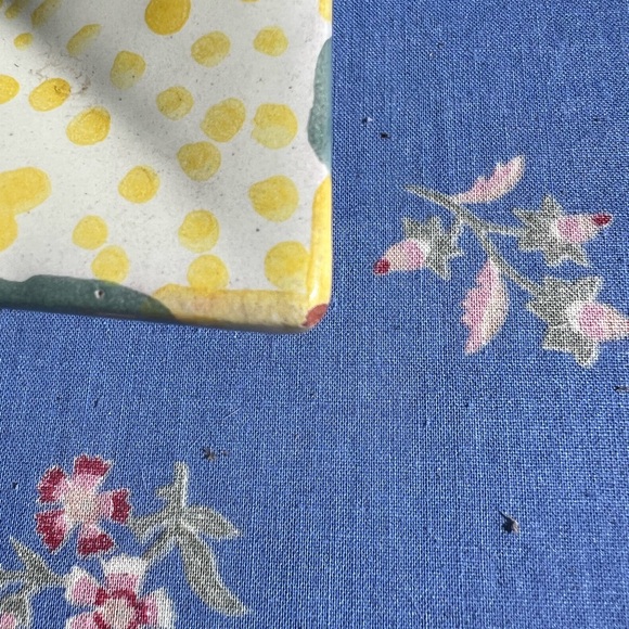 Mackenzie Childs Torquay Frank & Mustard Roses Square Platter - Picture 12 of 13